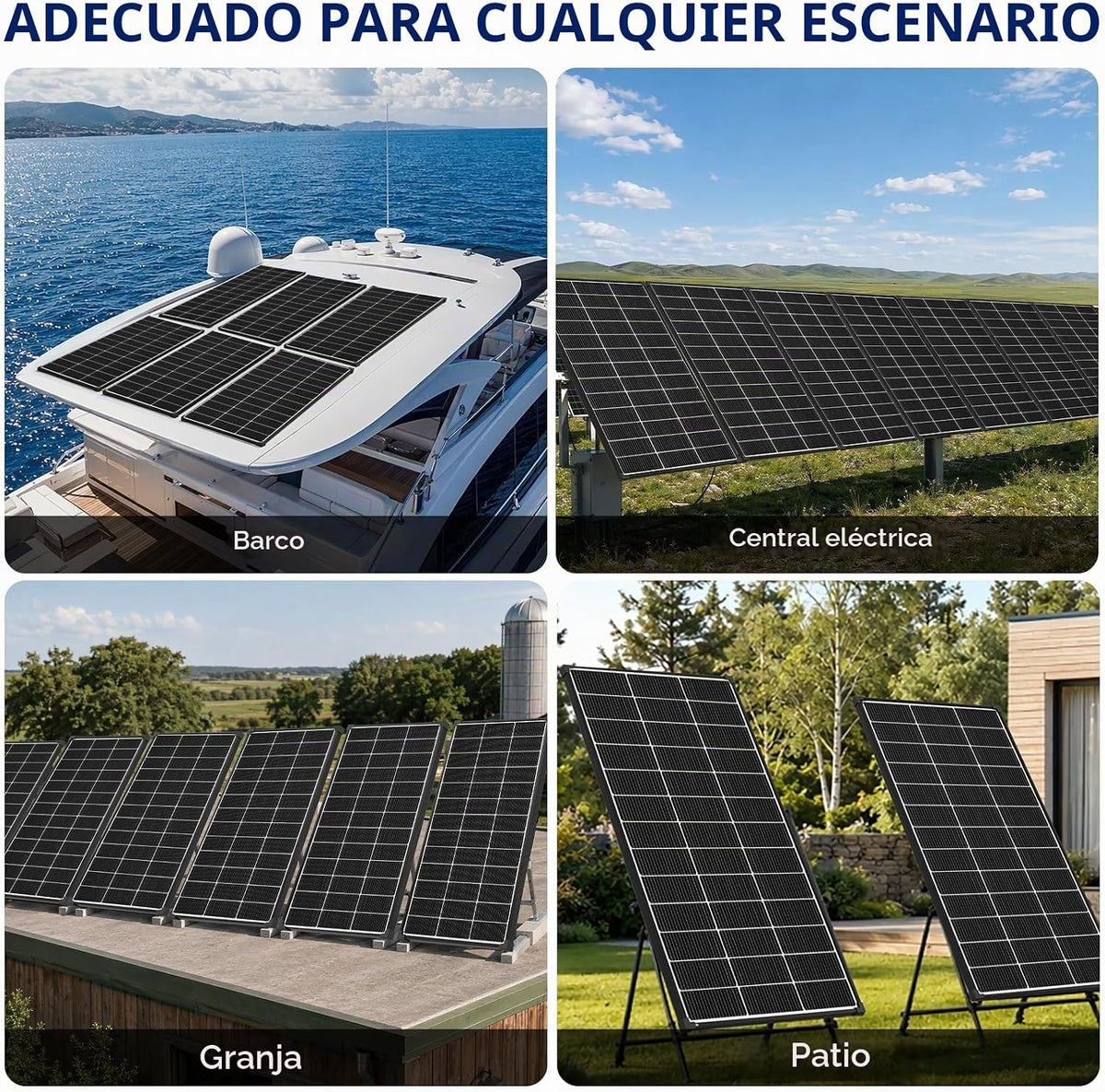 AeternaSol Paneles solares de 1000 W, 5 paneles solares bifaciales...