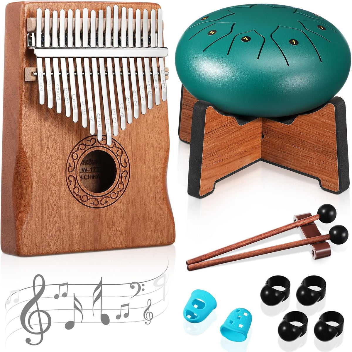 Resholder Rain Drum para piano de pulgar Kalimba de jardín exterior...