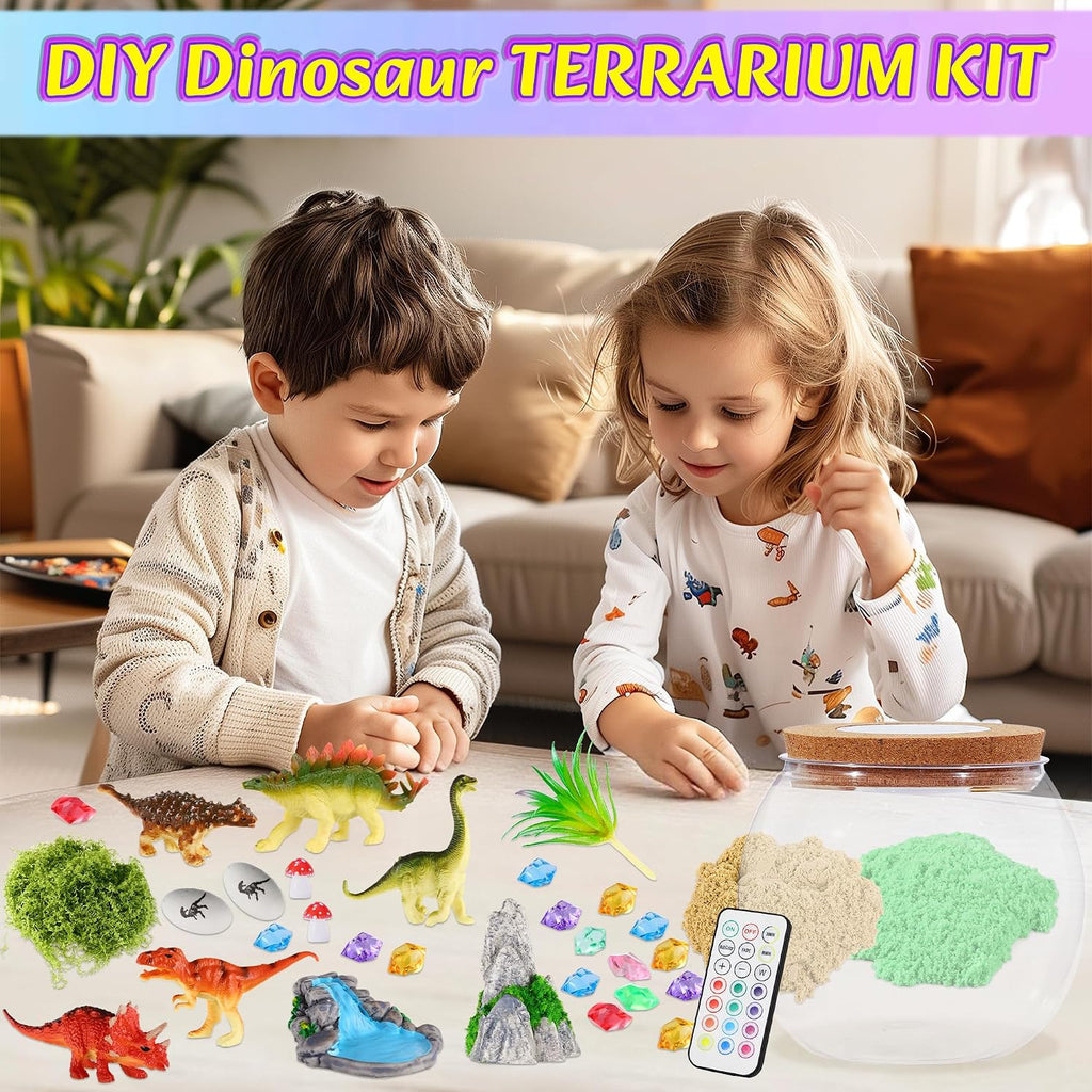 Hannstar Kit de terrario de dinosaurios para niños, actividades de...