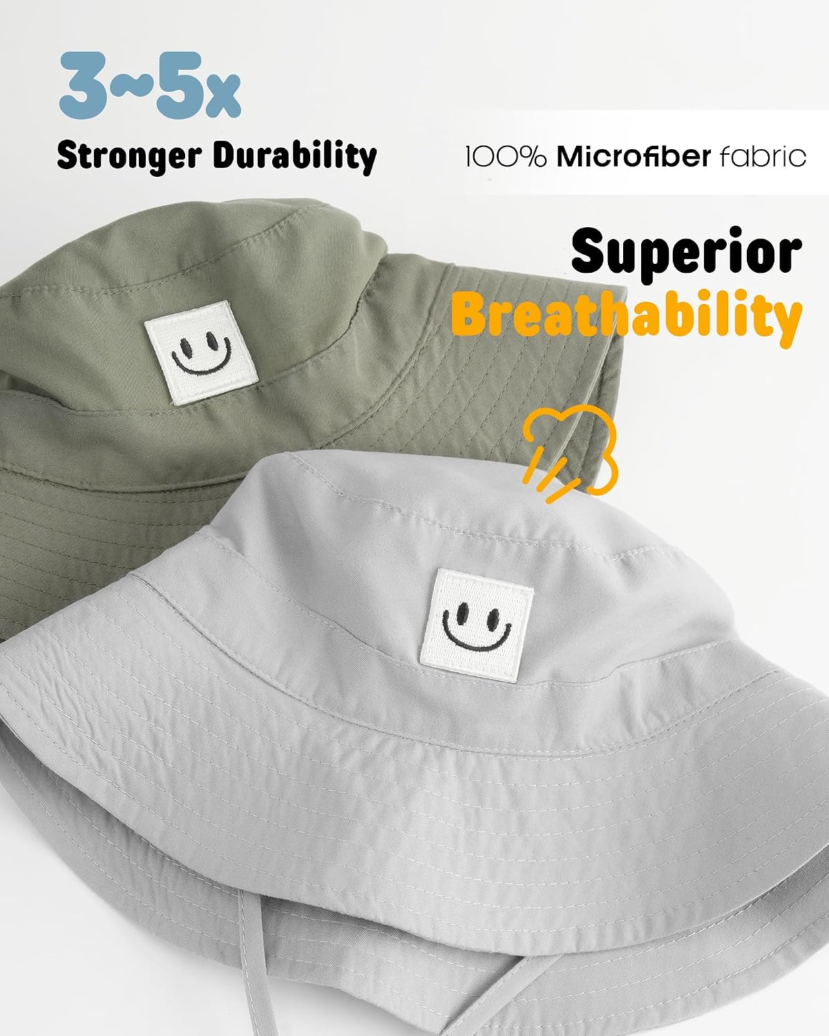 FURTALK Sombrero de sol para bebé, sombrero de pescador para niños...