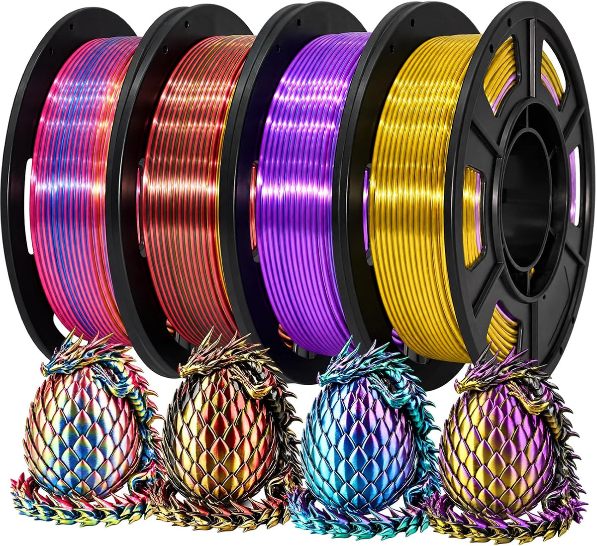Colourbing Tricolor Silk - Paquete de filamentos para impresora 3D...