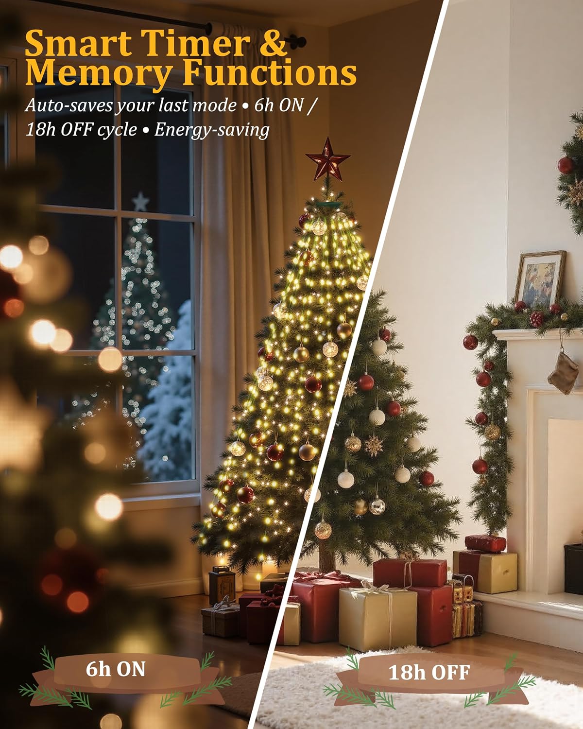Tomanwai Luces de Árbol de Navidad, 400 luces LED de Navidad con 8...