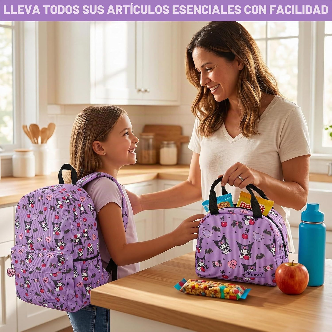 Get Trend Juego de 4 mochilas de pana para niñas Kuromi | Mochila d...
