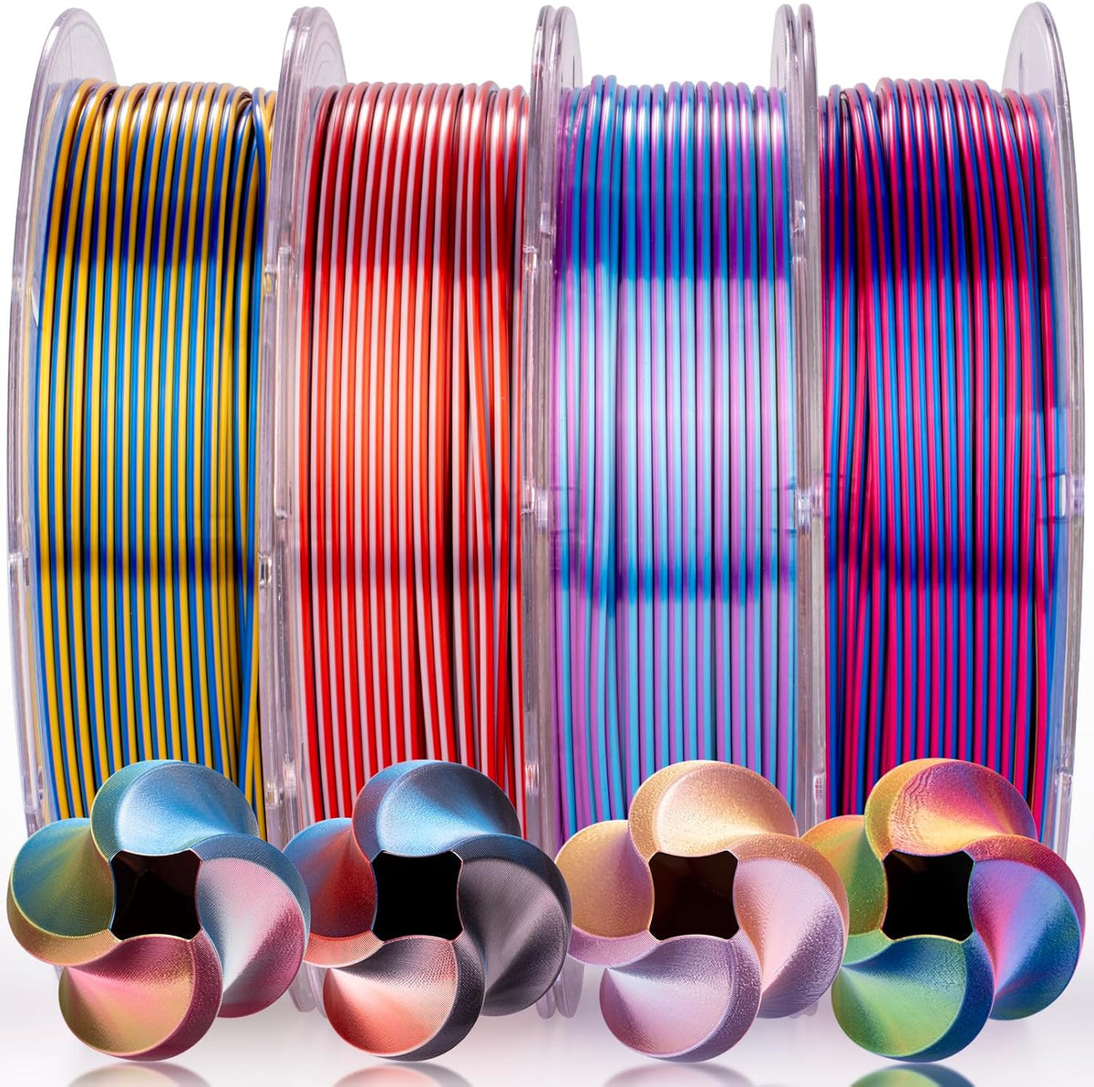 AMOLEN Paquete de filamentos para impresora 3D PLA de 4 colores en...