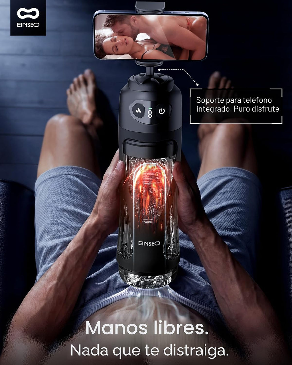 EINSEO Masturbador masculino de succión con manga de 18 cm de profu...