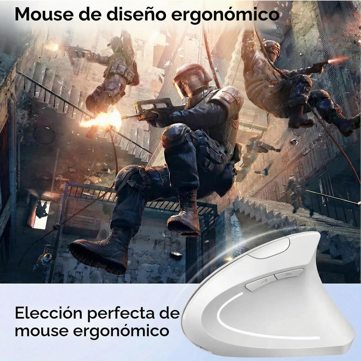 tlkawzy Ratón inalámbrico vertical ergonómico, elegante, recargable...