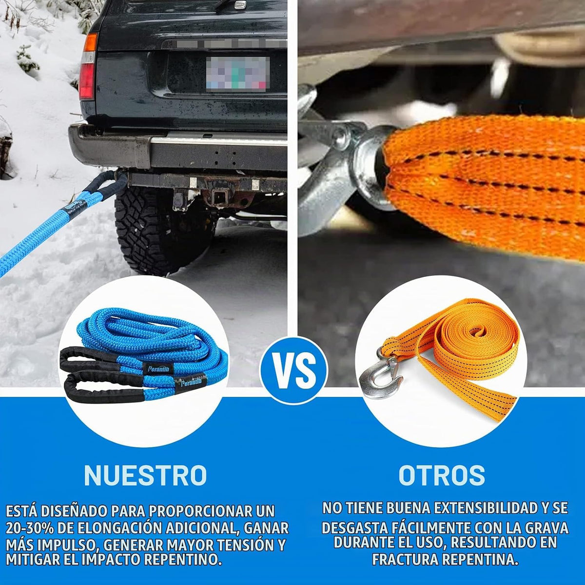Cuerda de Recuperación Cinética 7\/8 x 30 pies - 26000lbs, Cuerda d...