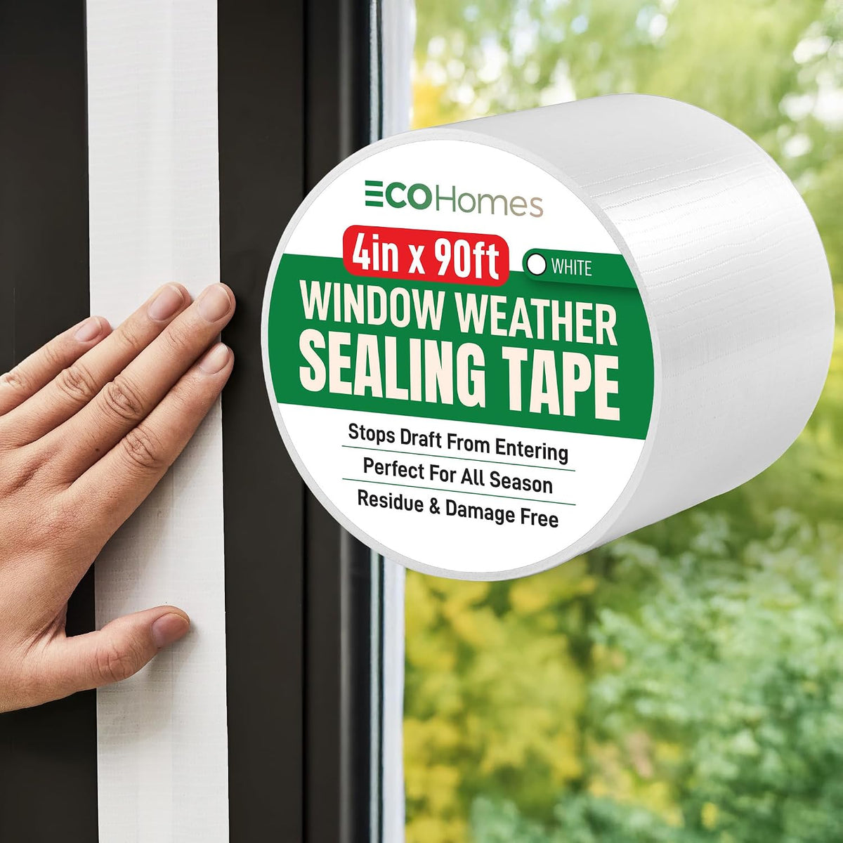 ECOHomes Cinta de sellado para ventanas (4 pulgadas de ancho x 90 p...