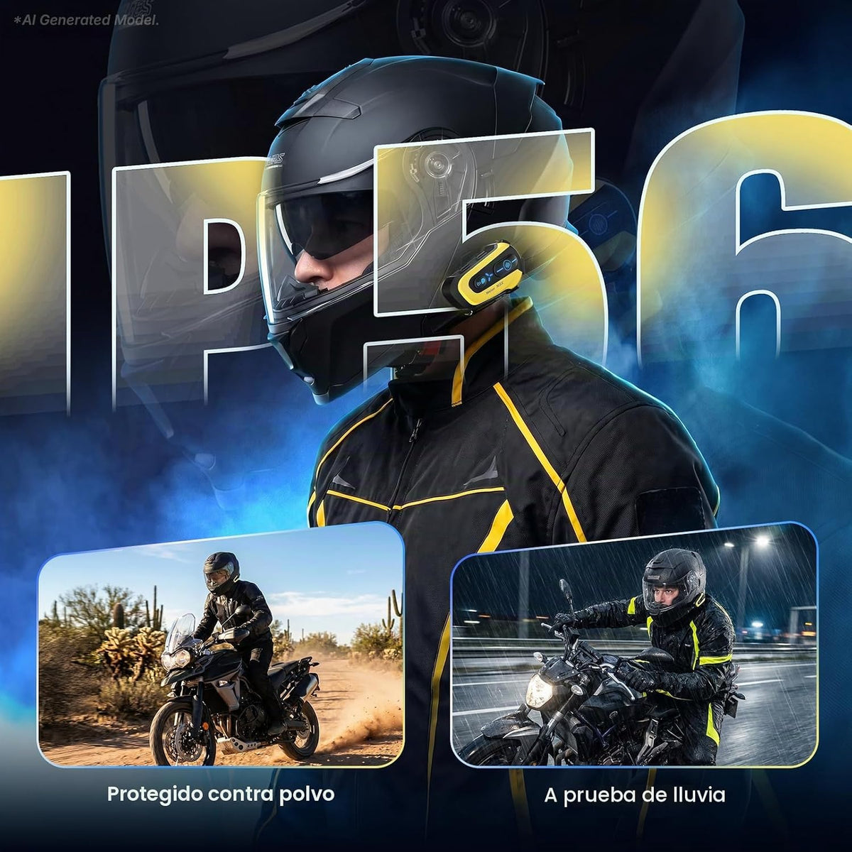 Oumurs N3X - Auriculares Bluetooth para motocicleta, sistema de com...