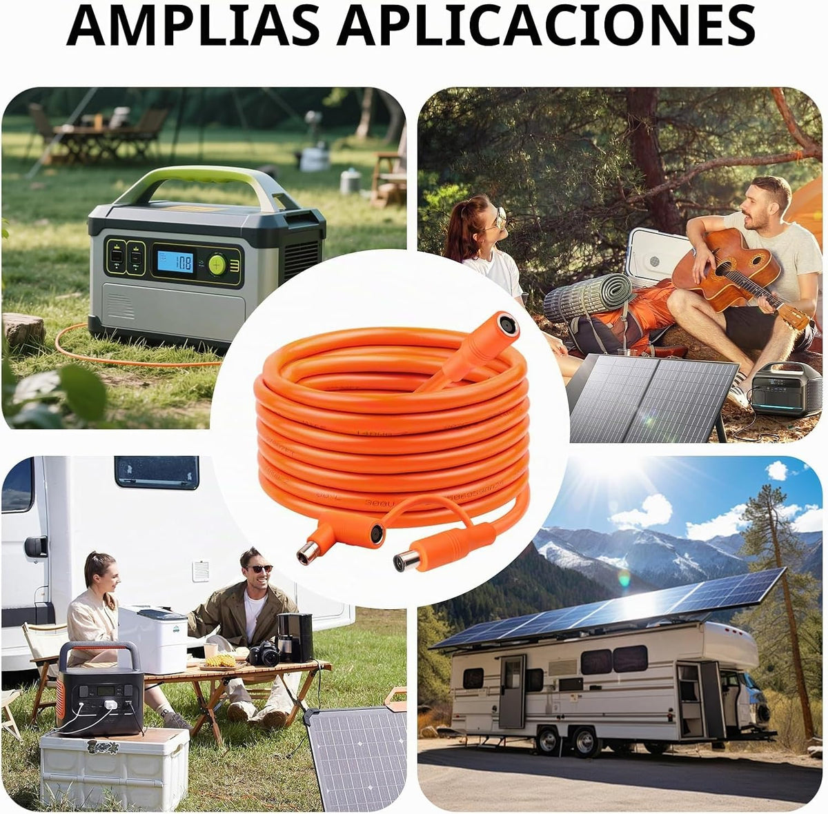 Cable de extensión de panel solar DC7909 de 50 pies 14AWG compatibl...