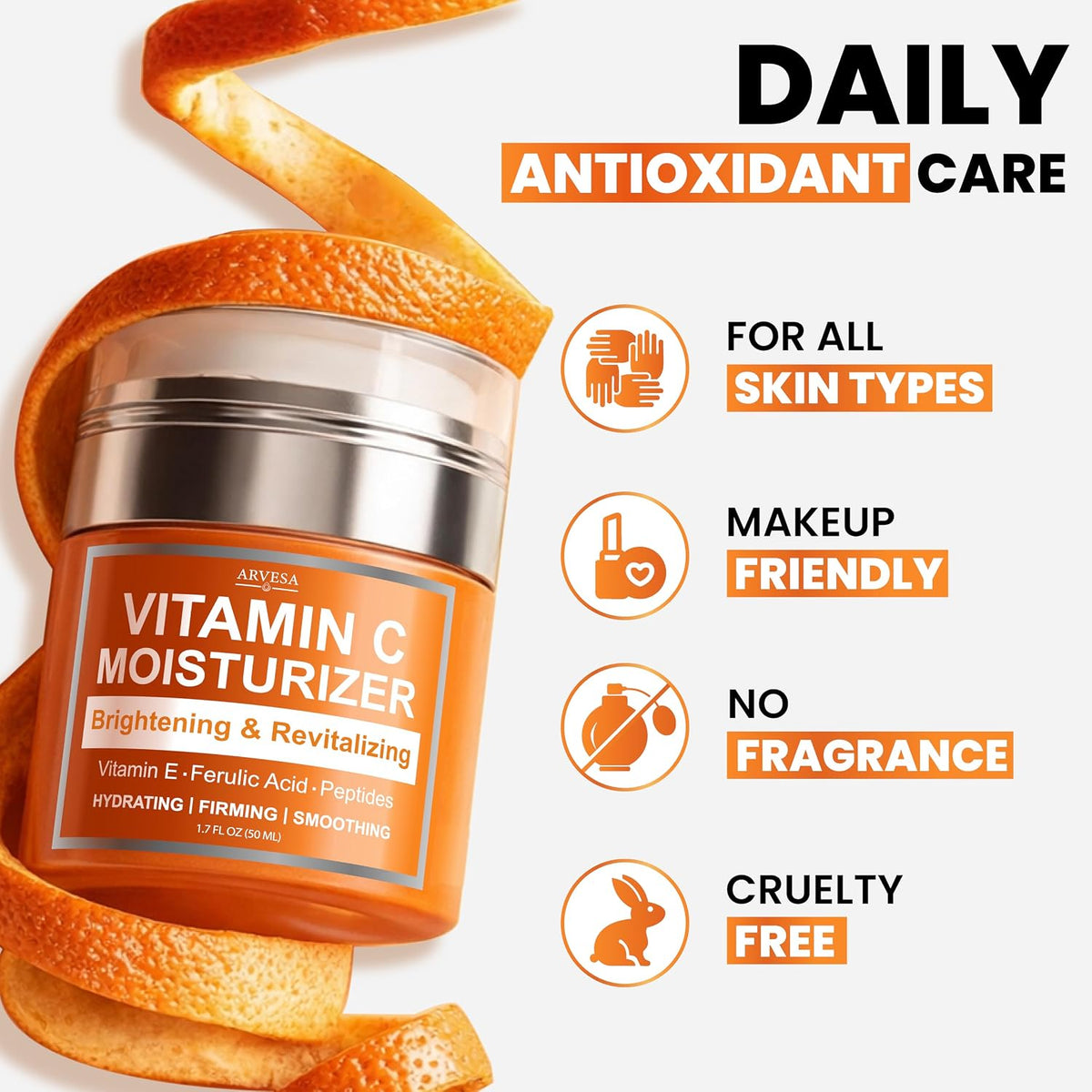 Hidratante de vitamina C para la cara - Crema de vitamina C - Ilumi...