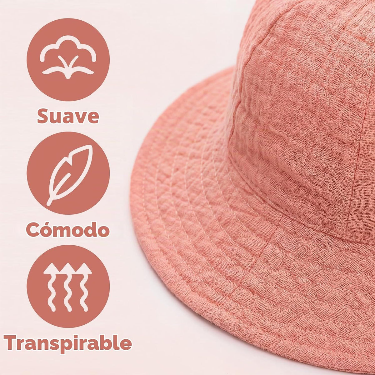 Unittype Paquete de 4 gorros de muselina para bebé, protección sola...
