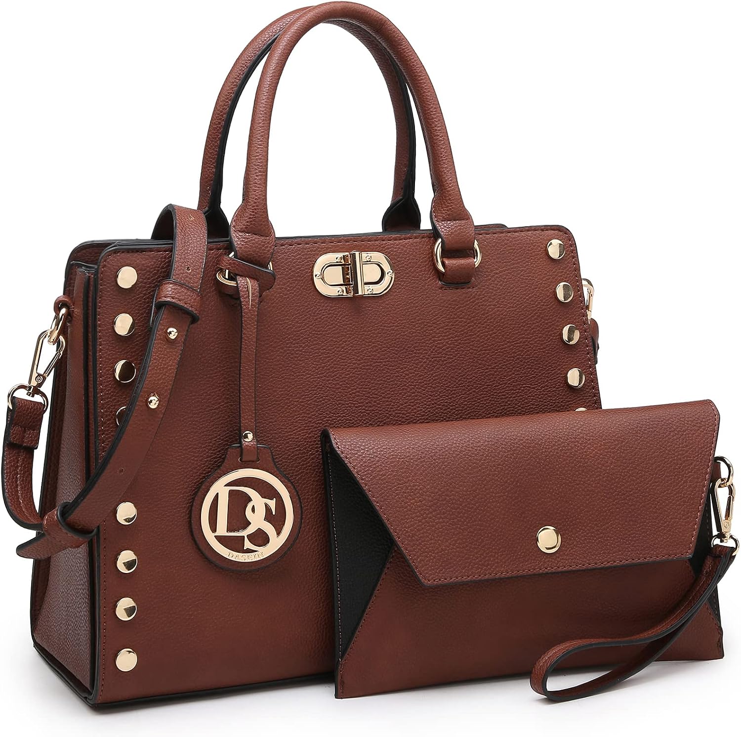 Dasein - Bolso de hombro tipo satchel, tamaño mediano, c...