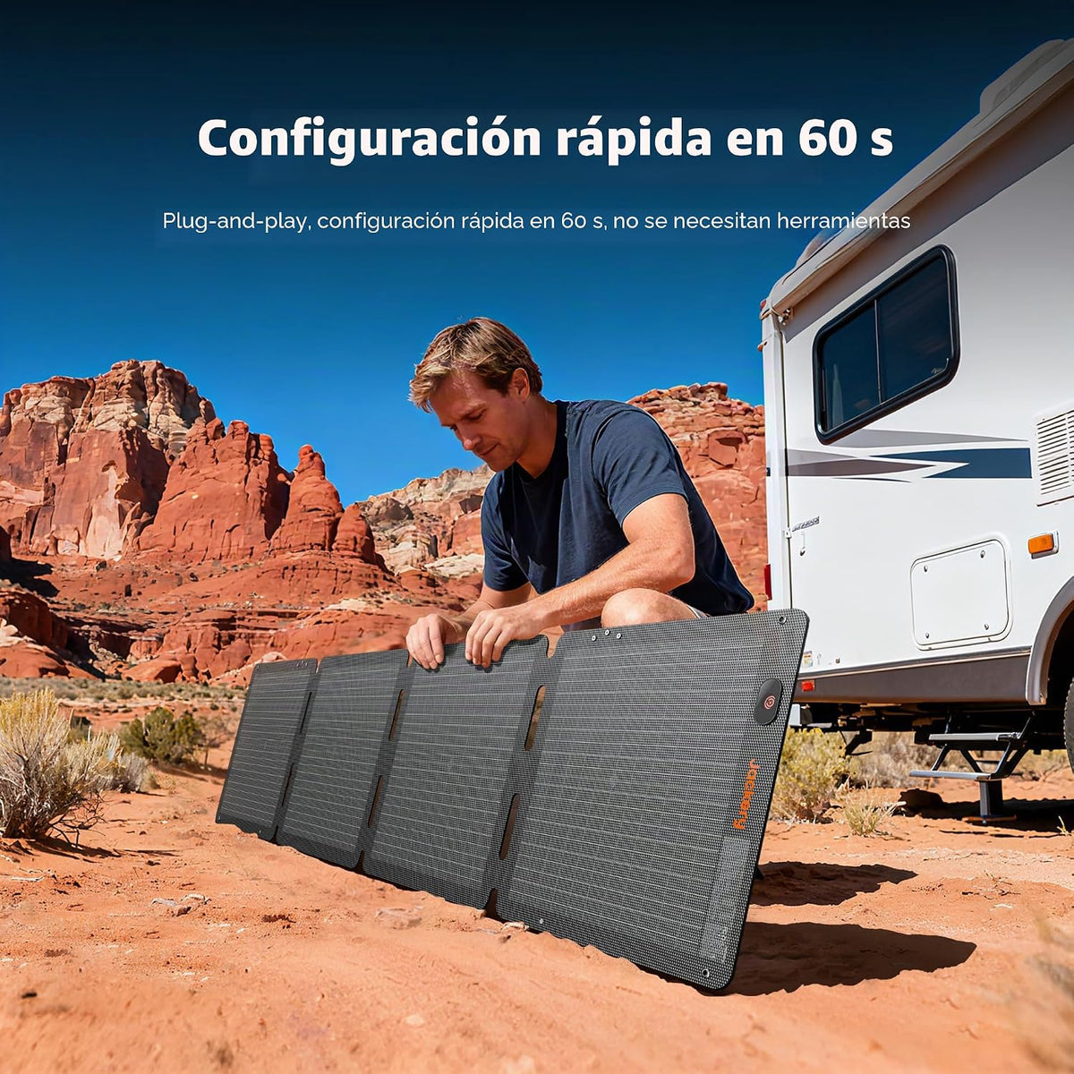 Jackery SolarSaga - Panel solar de aire de 100 W, paneles bifaciale...