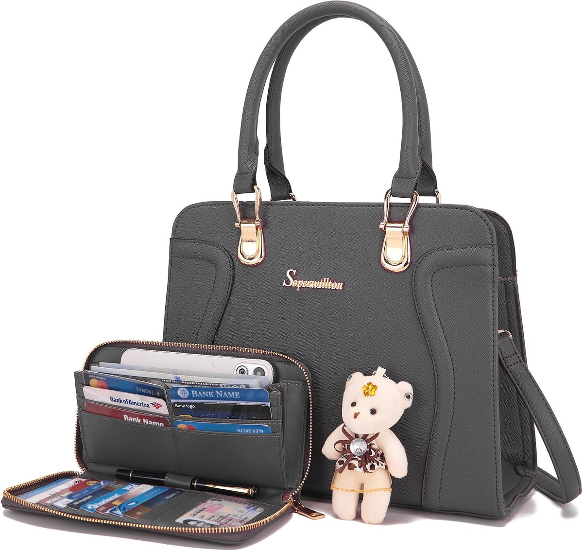 Soperwillton Monederos para mujer, bolso cruzado de hombro, asa sup...