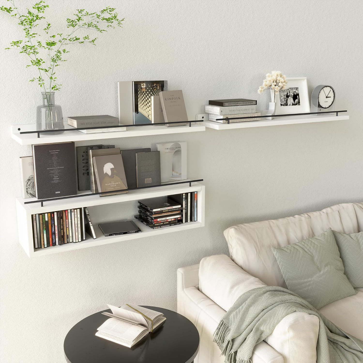 WOPITUES Estantes Flotantes para Pared de 24 Pulgadas con Estante d...