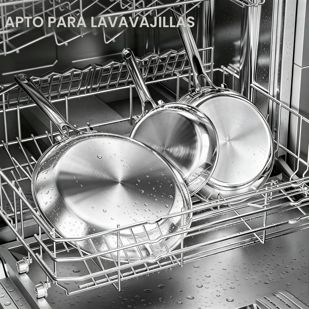 COOKER KING Sartén de acero inoxidable de 8 pulgadas, sartén pequeñ...