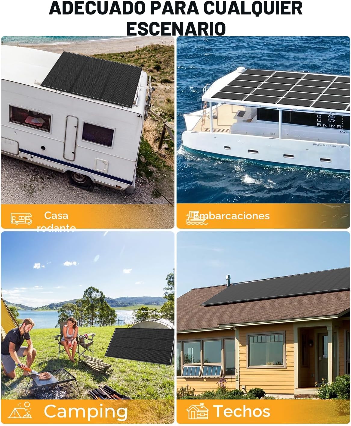 Panel solar de 1200 vatios, paneles solares de 200W 6Pack 25% de al...