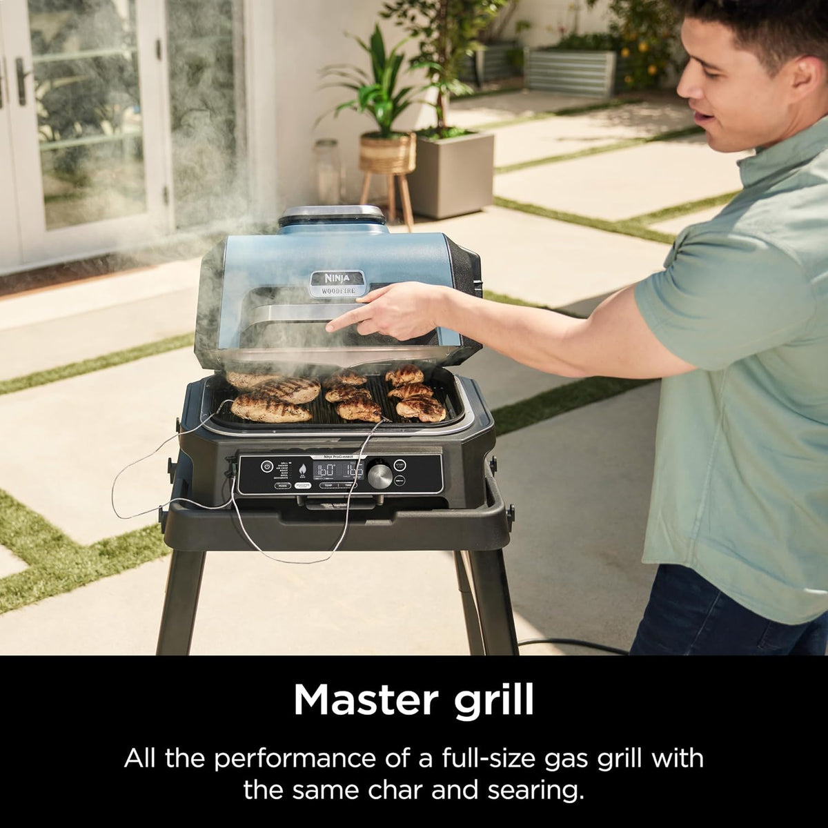 Ninja XL Woodfire - Parrilla, ahumador y costillas para exteriores