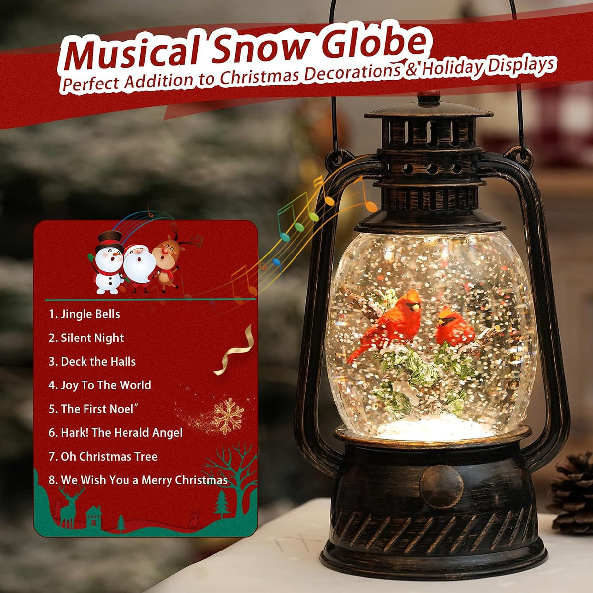 Cardinal Globo de Nieve Decoraciones navideñas para Interiores, Glo...