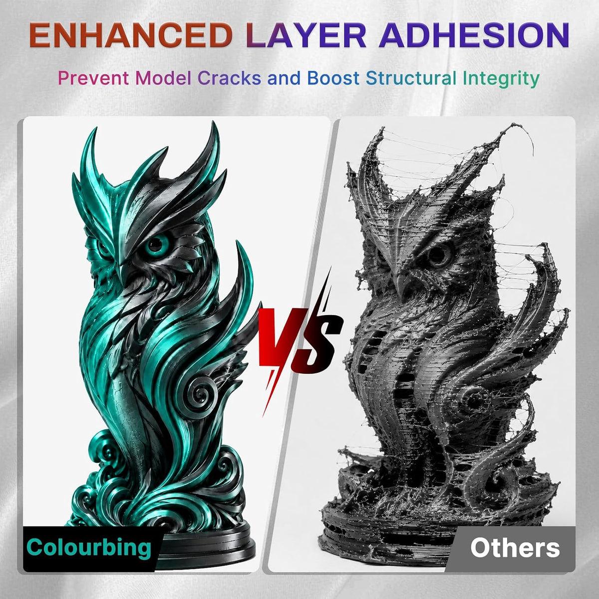 Colourbing Filamento de impresora 3D PLA+ de seda presecada de dobl...