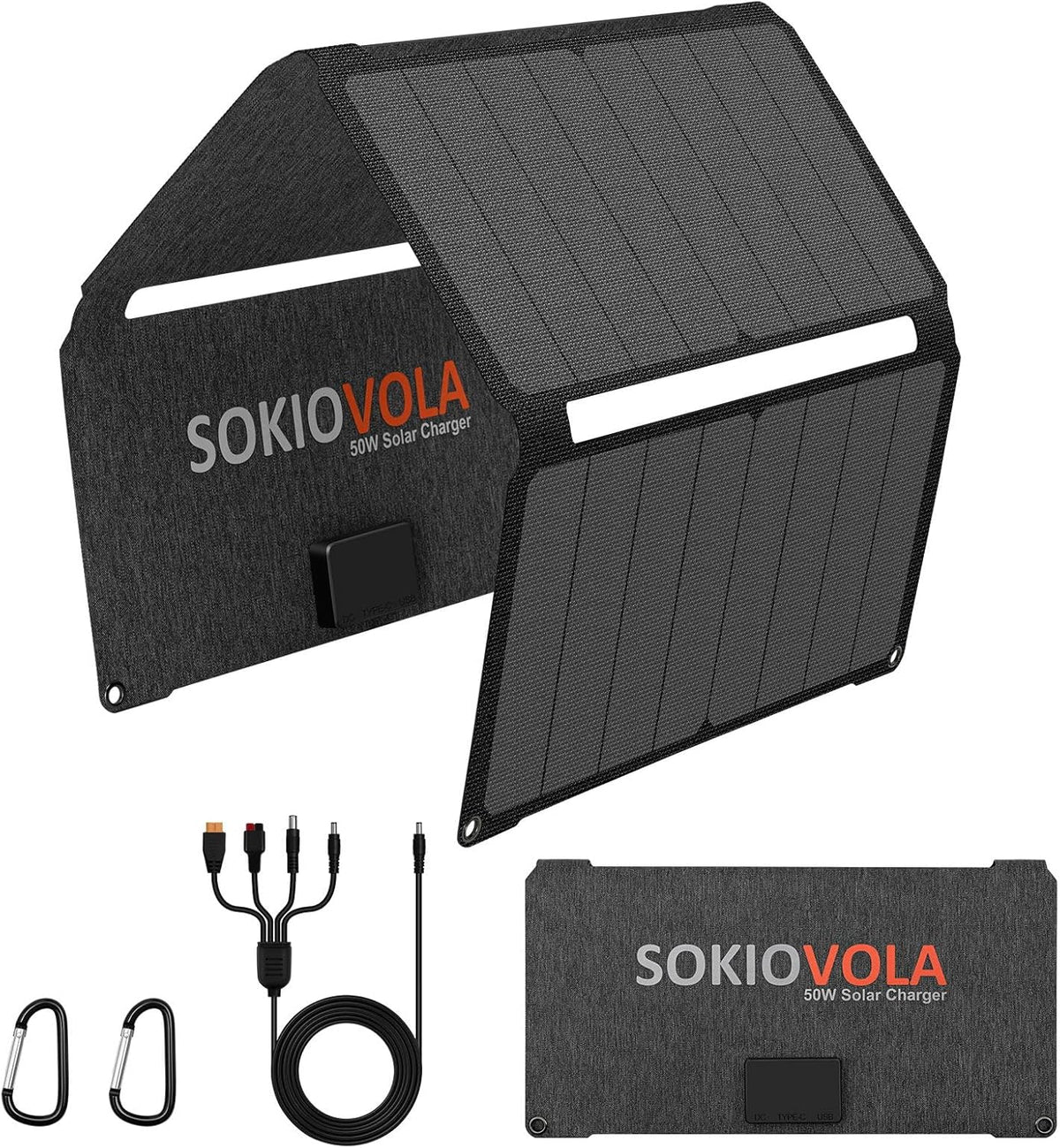 SOKIOVOLA [Actualizado] Paneles solares plegables 50W Cargador de p...