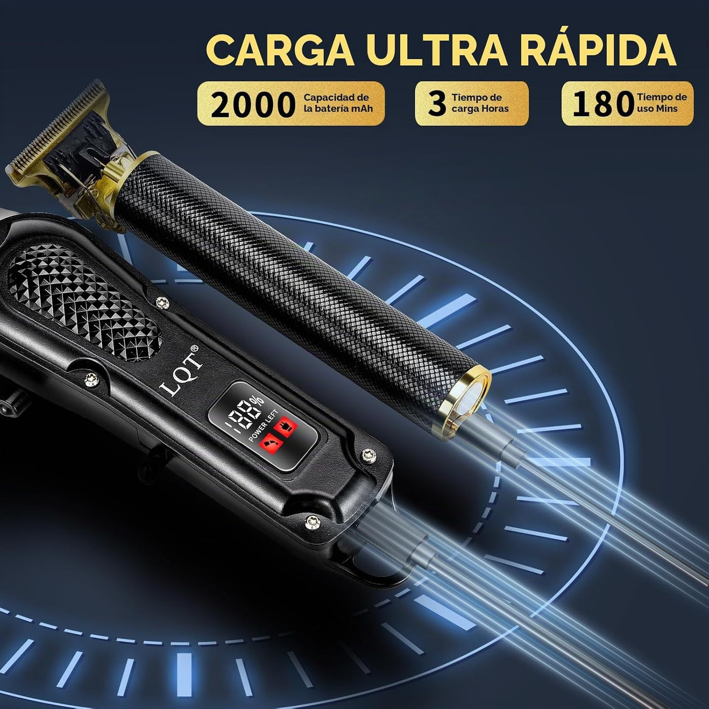 LQT - Juego de cortapelos para hombres, cortadora inalámbrica y cor...