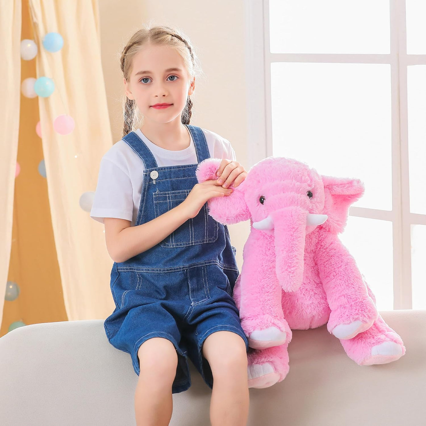 JellyMallow Animales de peluche con peso de elefante, 5 libras y 16...