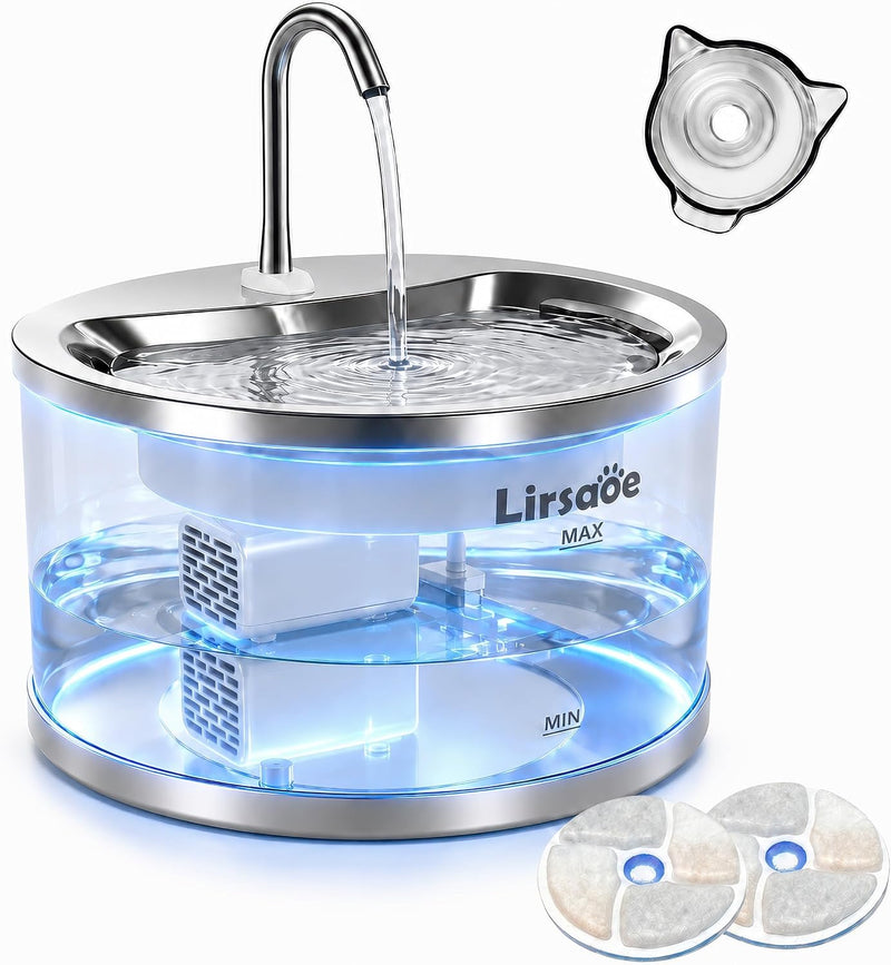 Fuente de agua de vidrio para gatos, fuente para mascotas, dispensa...