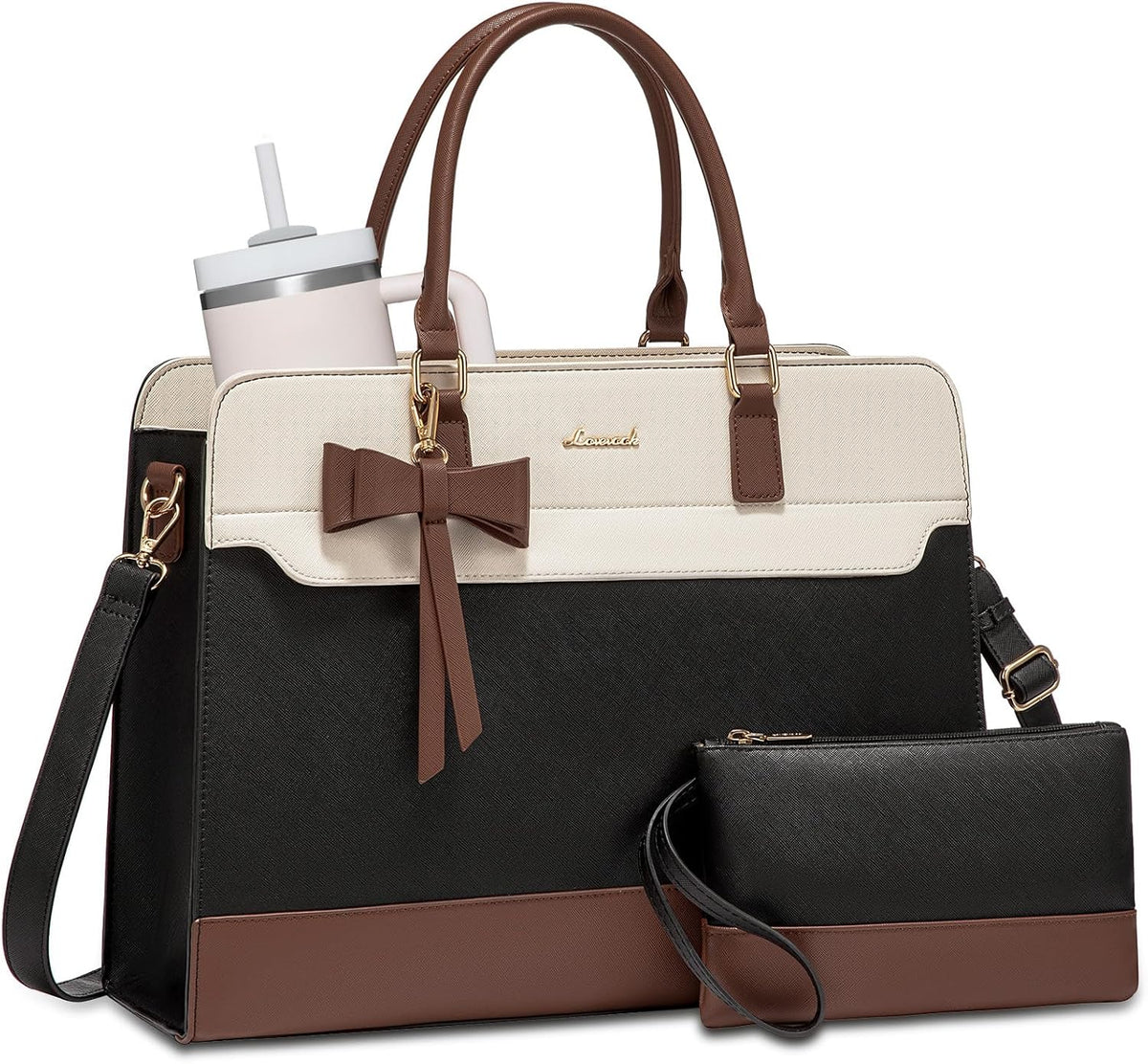 LOVEVOOK Carteras para mujeres, Bolso tote de cuero y carteras, Bolso bandolera cruzado con asa superior con cremallera