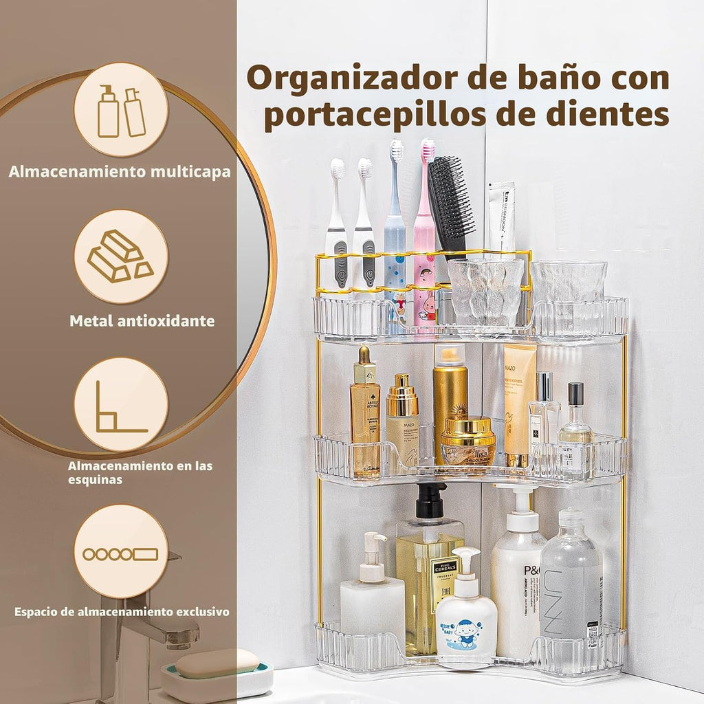 NATURE'S SOURCE Organizador de maquillaje para tocador, organiz...