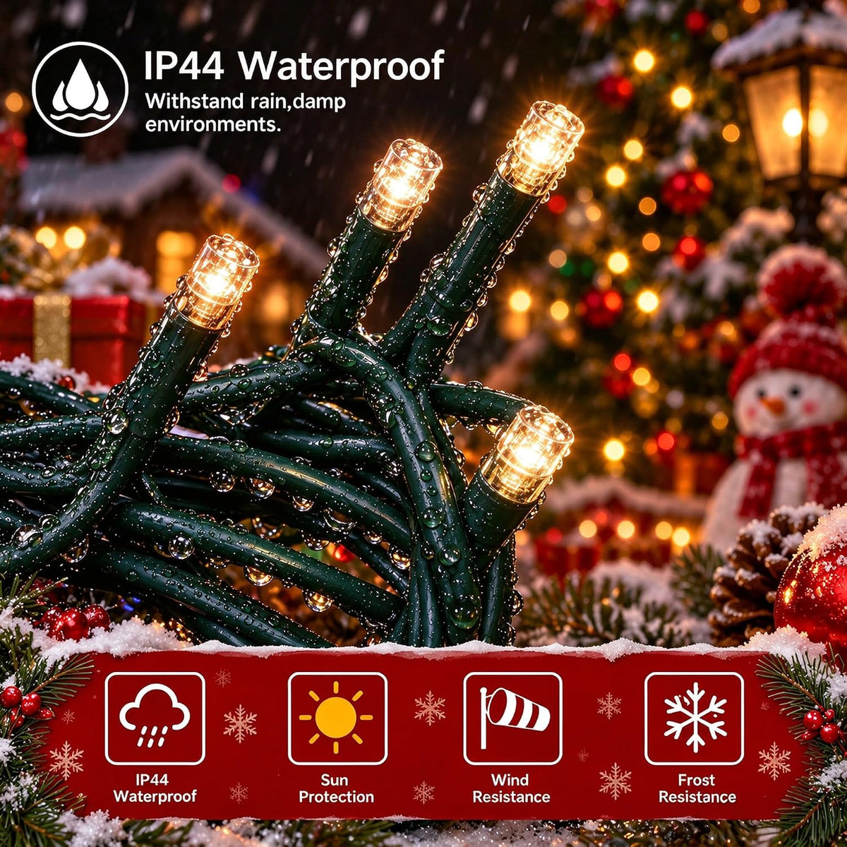 TW SHINE Luces de Navidad, 200 LED de 66 pies de luces de Navidad a...