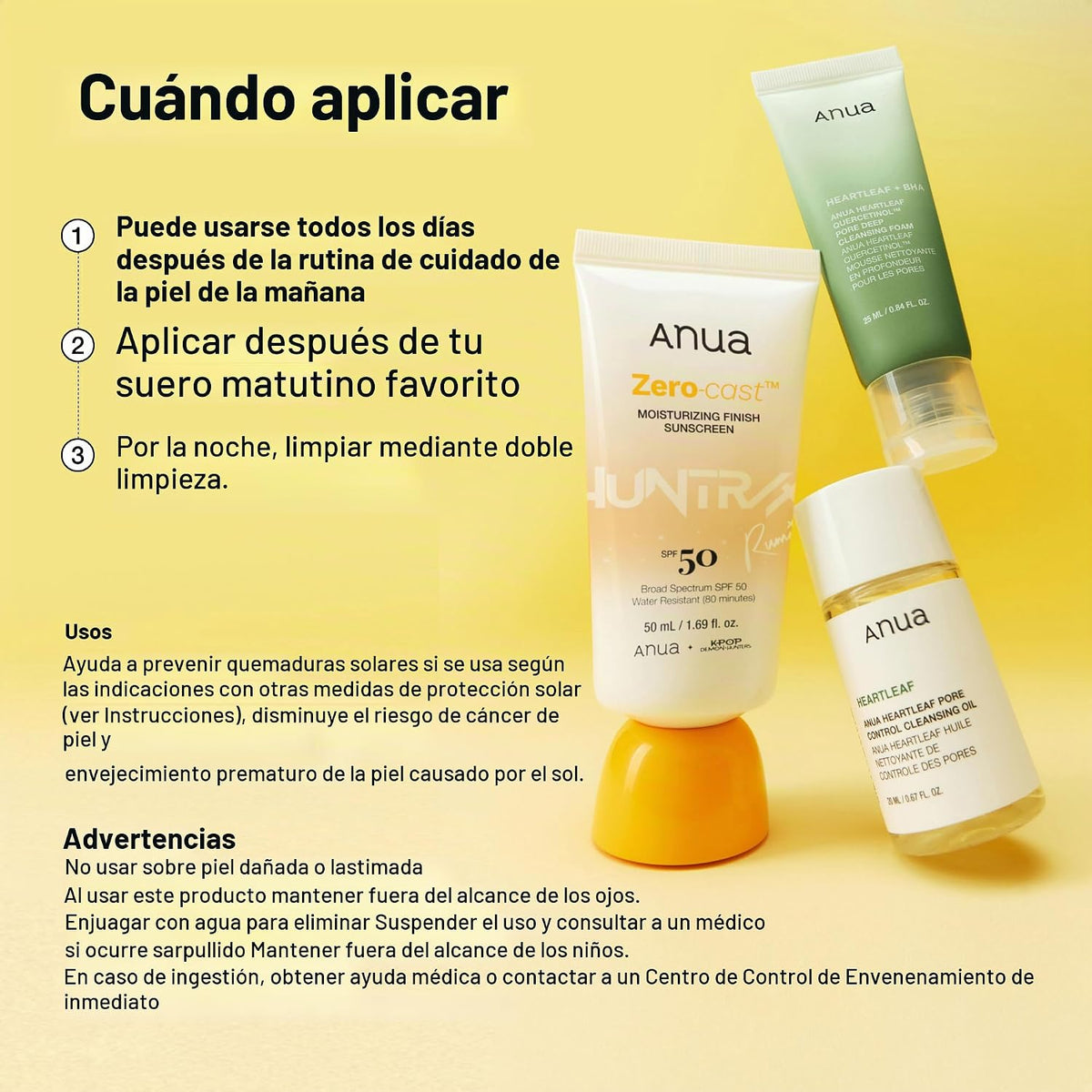 Anua Protector solar hidratante Zero-Cast SPF 50, 1.69 fl oz | Prot...