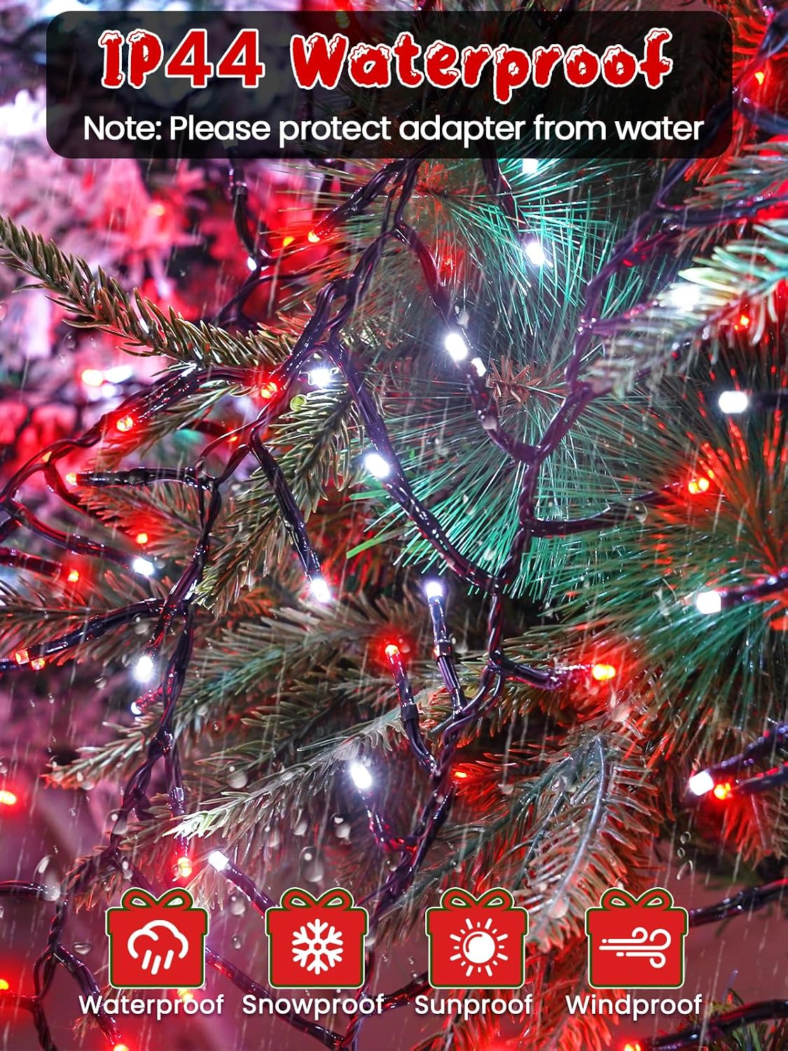 Luces de racimo de Navidad de 50 pies, 1000 luces LED con control r...