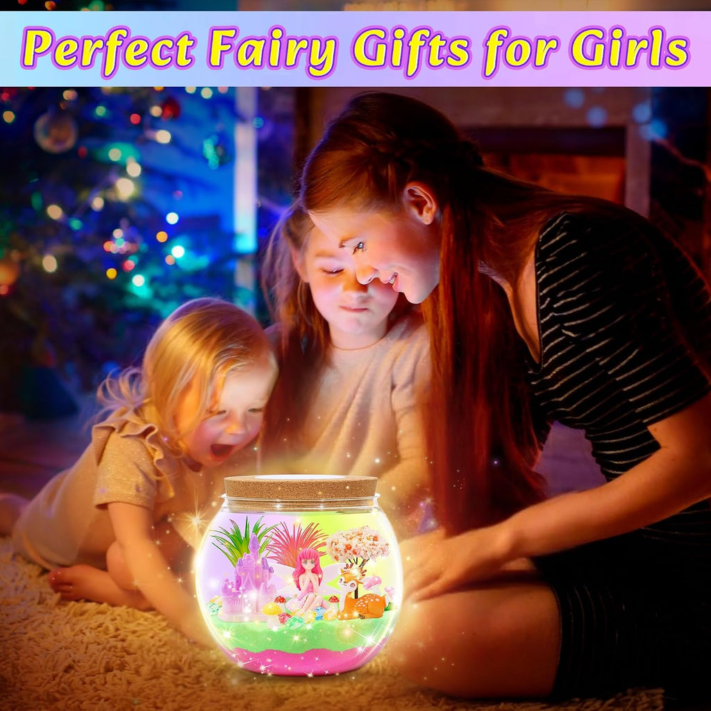 Hannstar Kit de terrario de hadas para niñas – Kit de jardín de had...