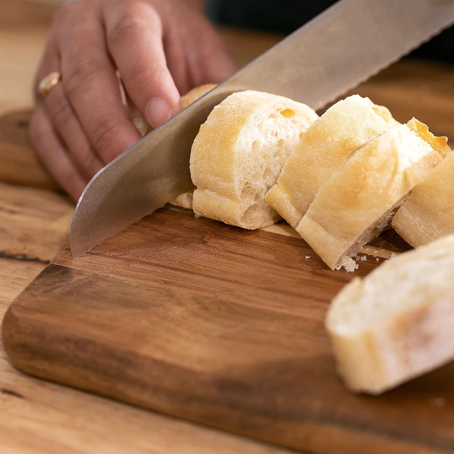 Tabla de cortar de madera de acacia y tabla de picar con mango para...