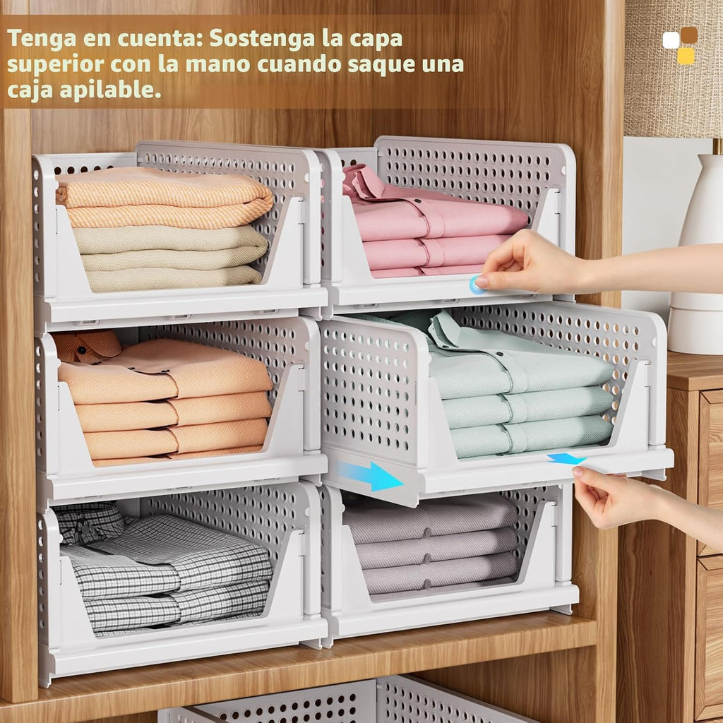 SNSLXH Paquete de 8 contenedores de almacenamiento apilables para a...