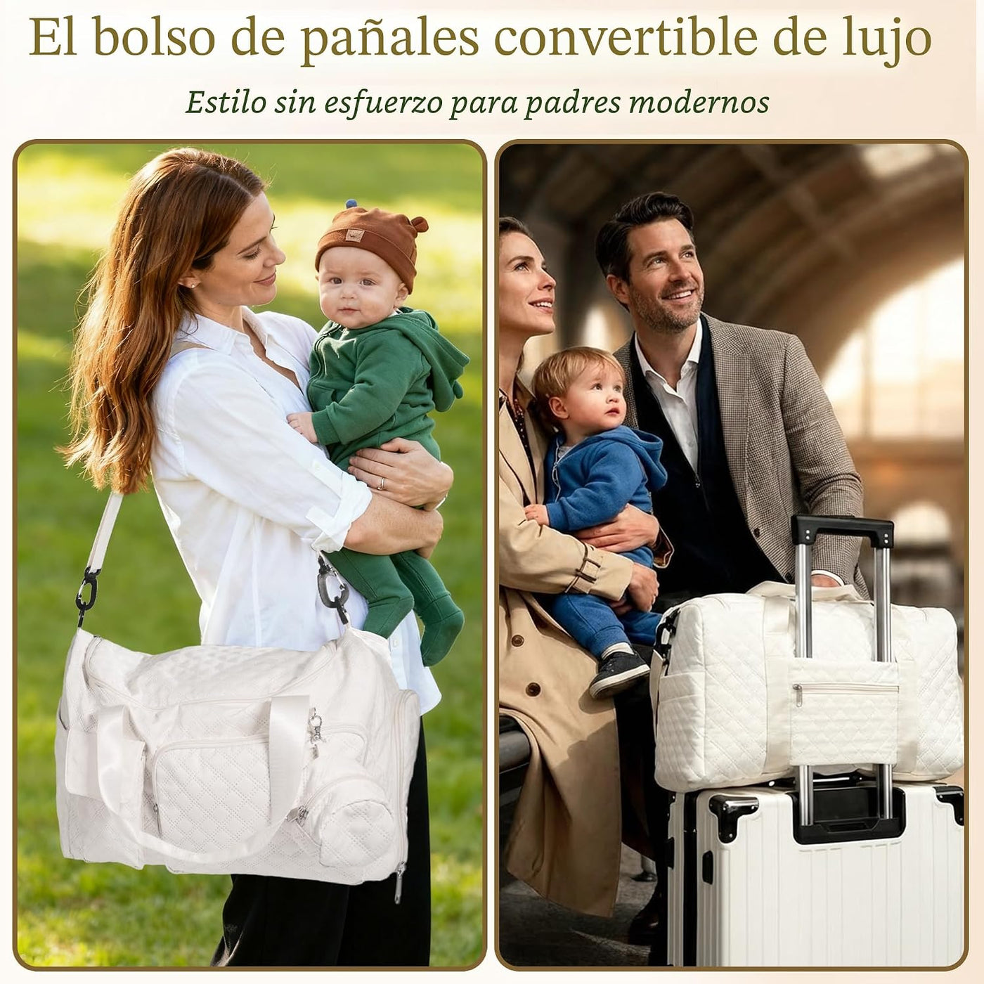 Bolsa de pañales extra grande con compartimento para zapatos y bols...
