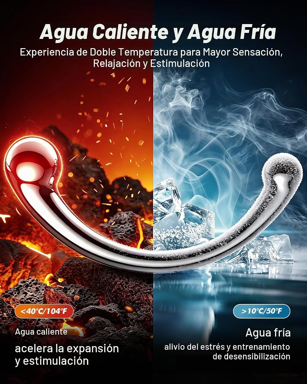 BEISAR Masajeador de próstata de metal de doble extremo, 700 G, ace...