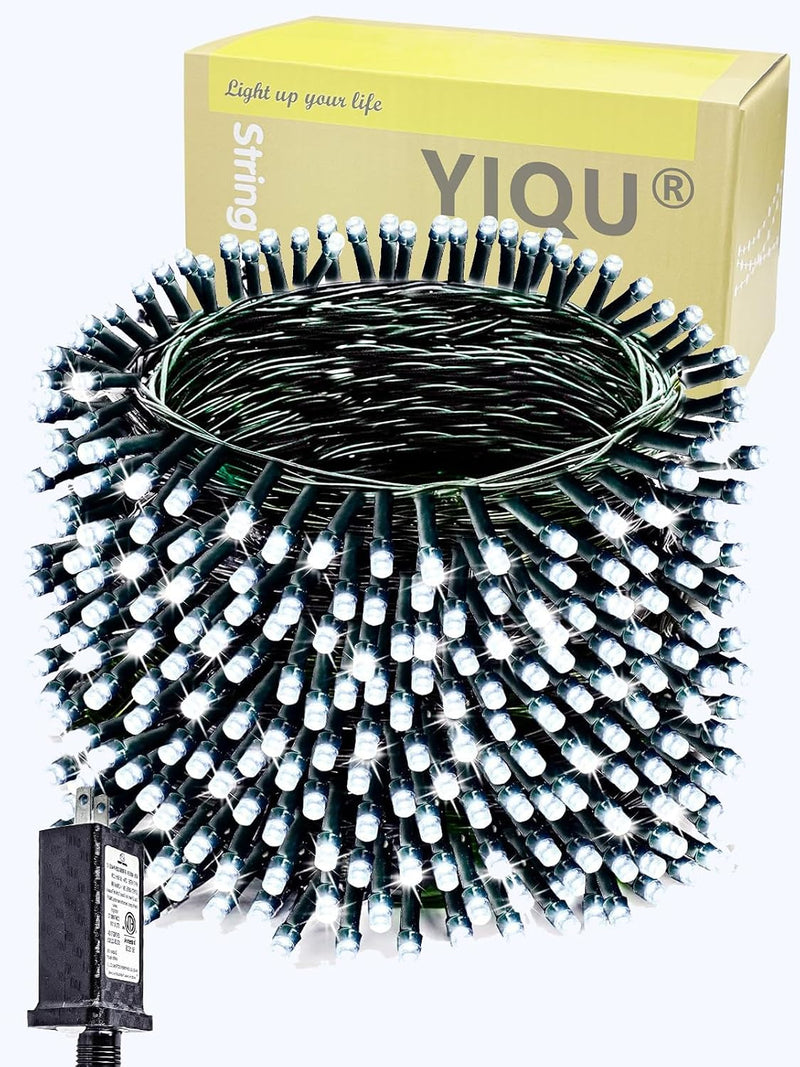 Guirnalda de 1000 luces LED, 330 pies, exterior, interior, cable ve...