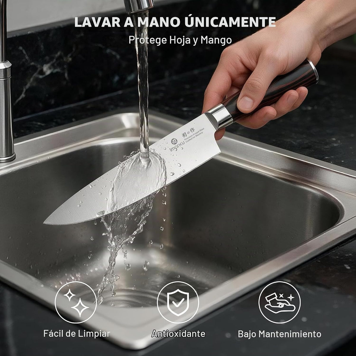 imarku Juego de cuchillos de 18 piezas con acero inoxidable de alto...