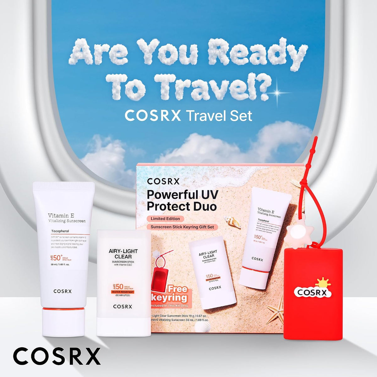 COSRX Protector solar con vitamina E y luz aireada con llavero de r...
