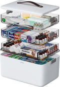 CTIME Organizador de medicamentos XL de 4 niveles \u2013 Botiquín p...