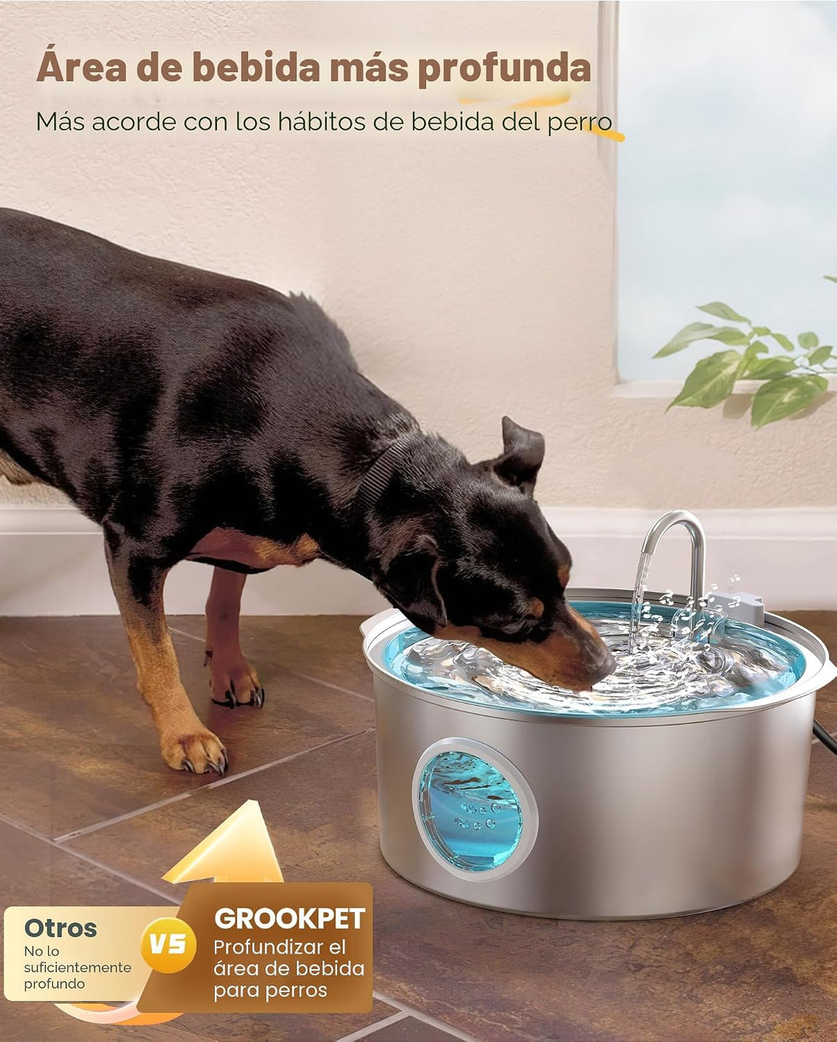 Fuente de agua para perros grandes: 7L\/236oz\/1.8G fuente para per...