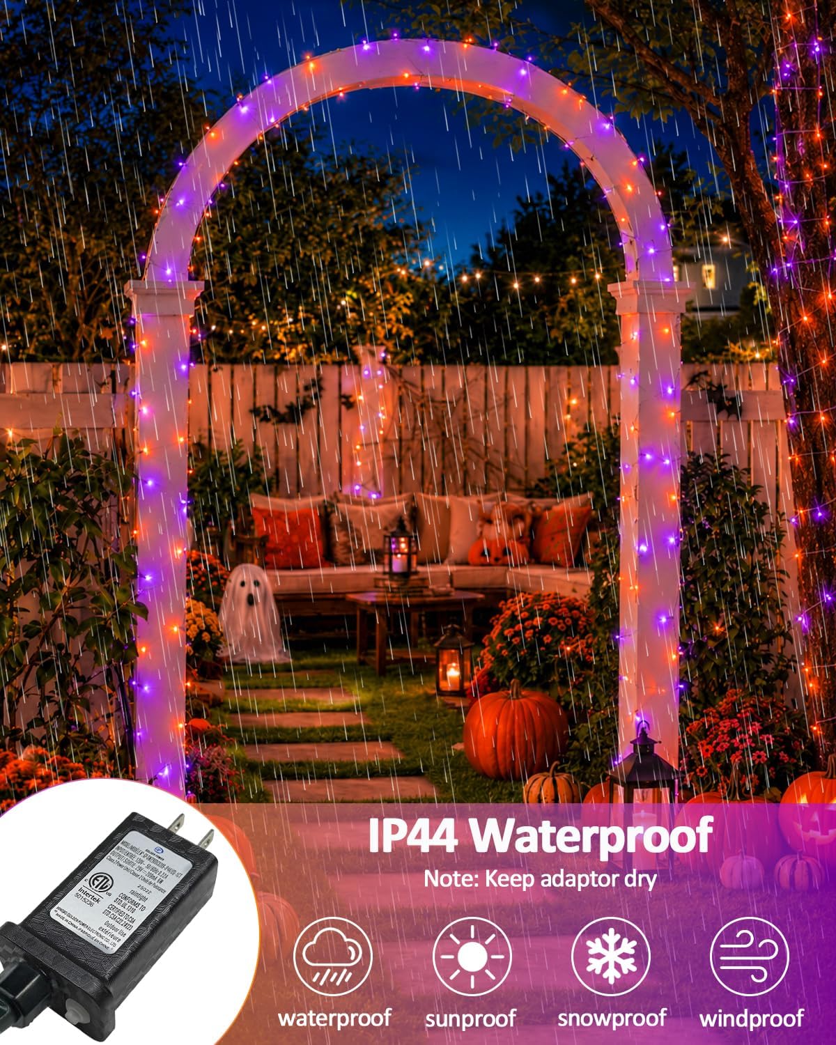 Guirnalda de 200 luces LED conectables, luces de Navidad de 66 pies...