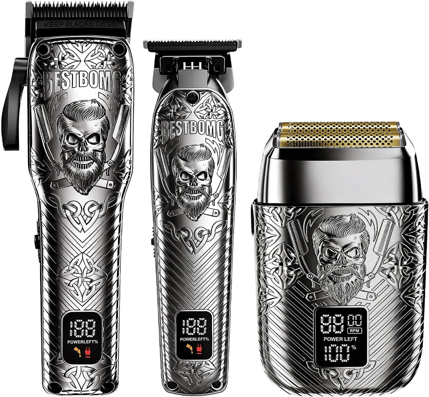 BESTBOMG Profesional cortapelos inalámbricos para hombres y recorta...