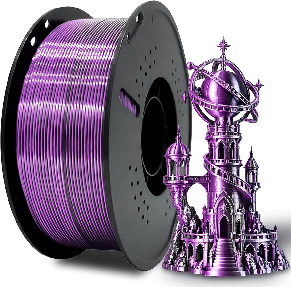 Colourbing Filamento de impresora 3D PLA+ de seda presecada de dobl...