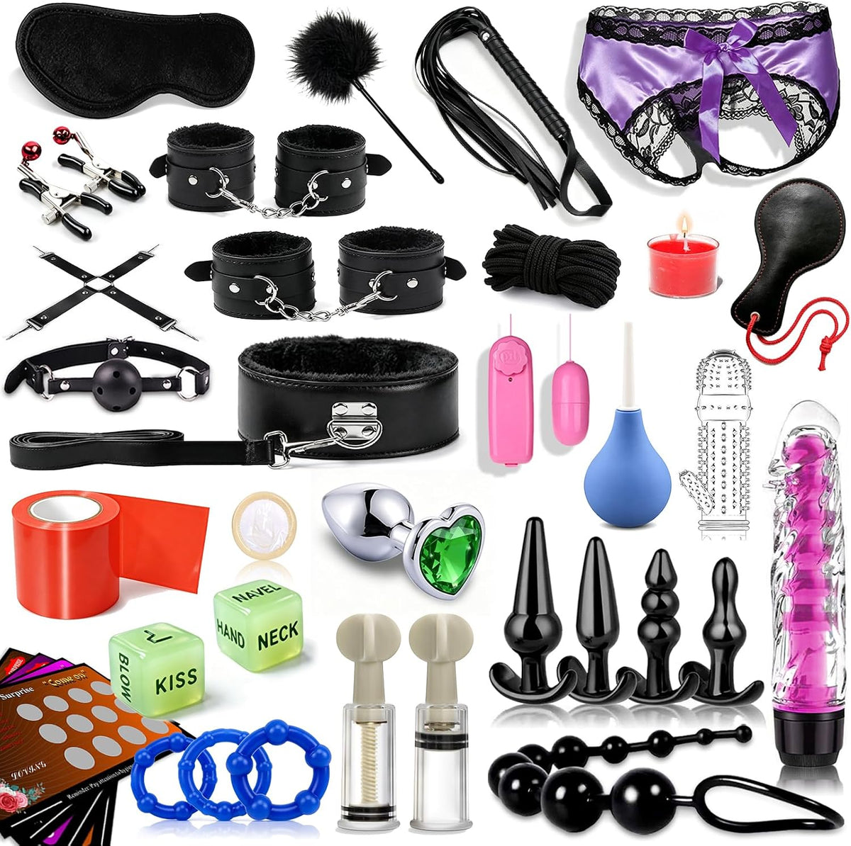 Kit de juguetes sexuales BDSM para parejas, kit de restricciones de...