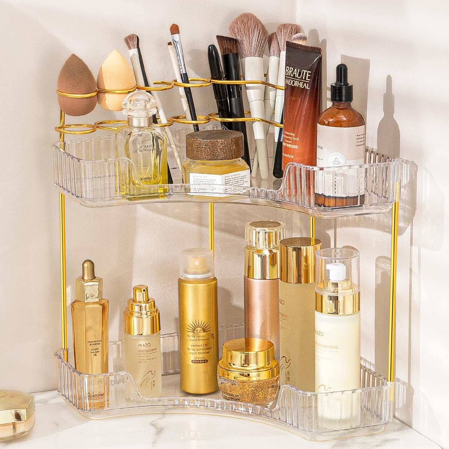 NATURE'S SOURCE Organizador de maquillaje para tocador, organiz...