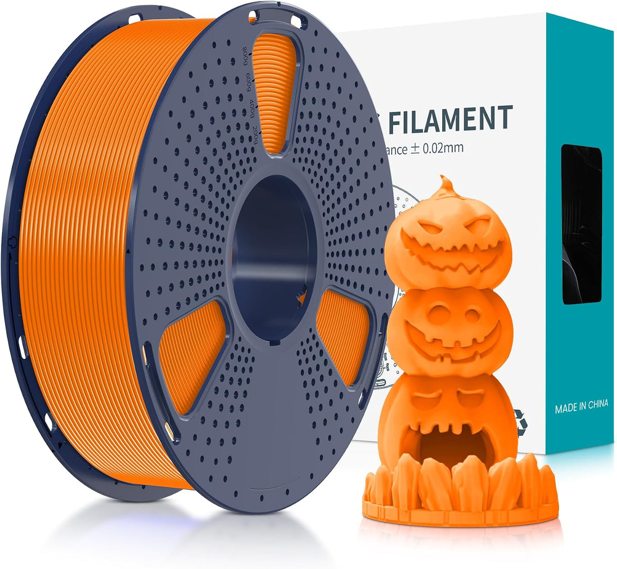 SUNLU Filamento de impresora 3D PLA fluorescente, 0.07 in, naranja...